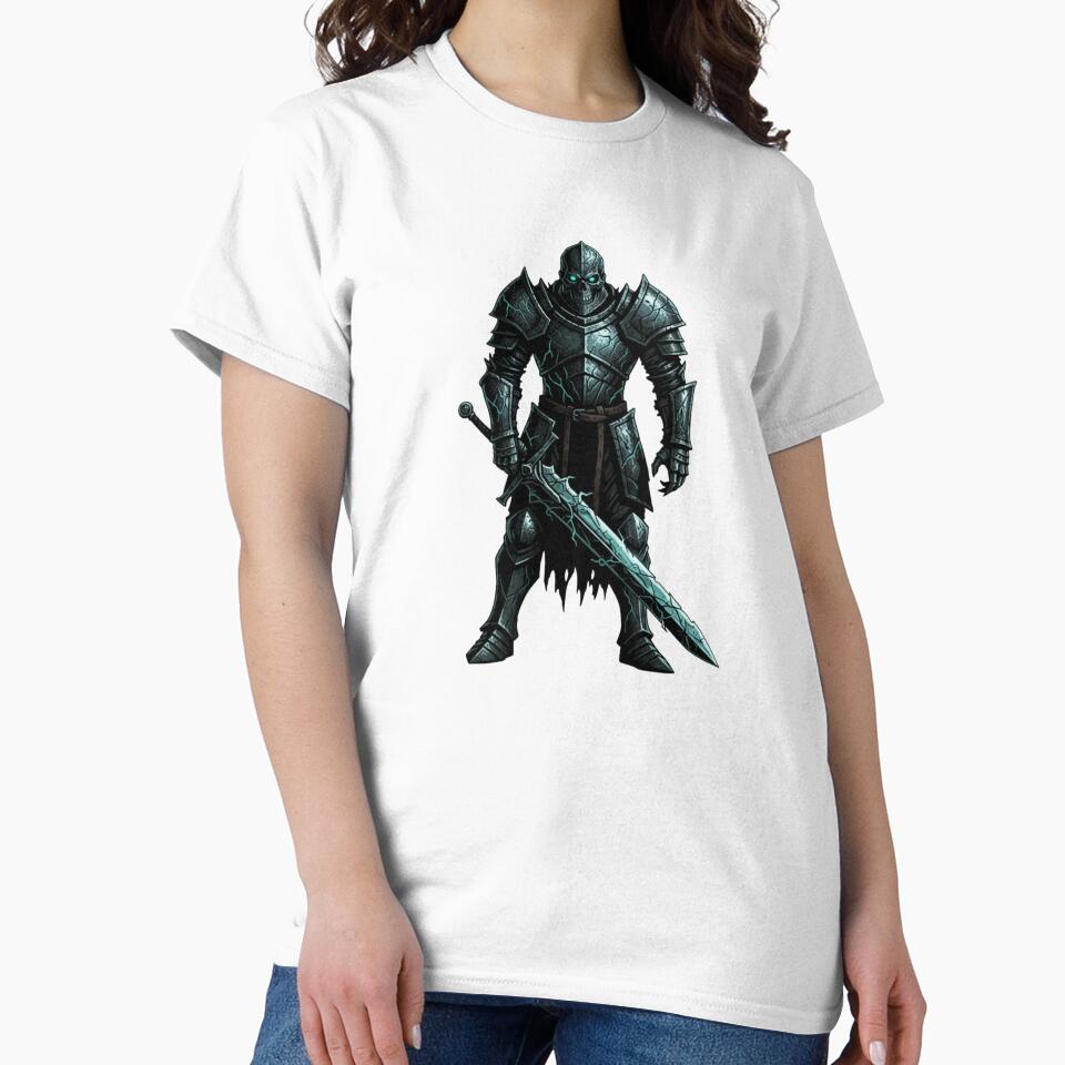 Dark Undead Knight – Shadow Warrior Fantasy Gamer Art by VireonTees T-Shirts, Hoodie, Sweatshirt | BlankRebels.com (Image 2)