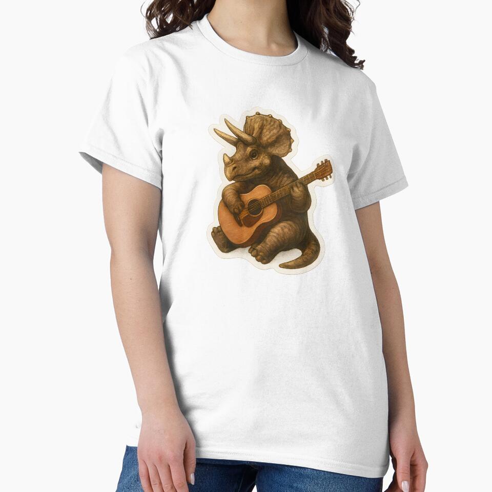 Dinosaur Playing Guitar by Yomere T-Shirts, Hoodie, Sweatshirt | BlankRebels.com (Image 2)