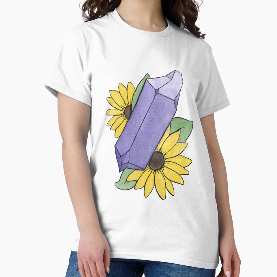 Amethyst & Flowers by Gwenpai_Art T-Shirts, Hoodie, Sweatshirt | BlankRebels.com (Image 2)