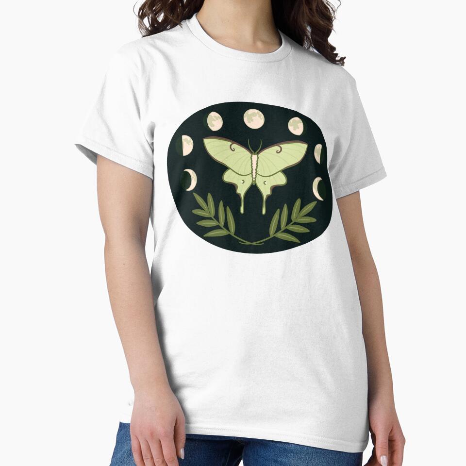 Luna Moth Dark by pinkgooseanaiah T-Shirts, Hoodie, Sweatshirt | BlankRebels.com (Image 2)
