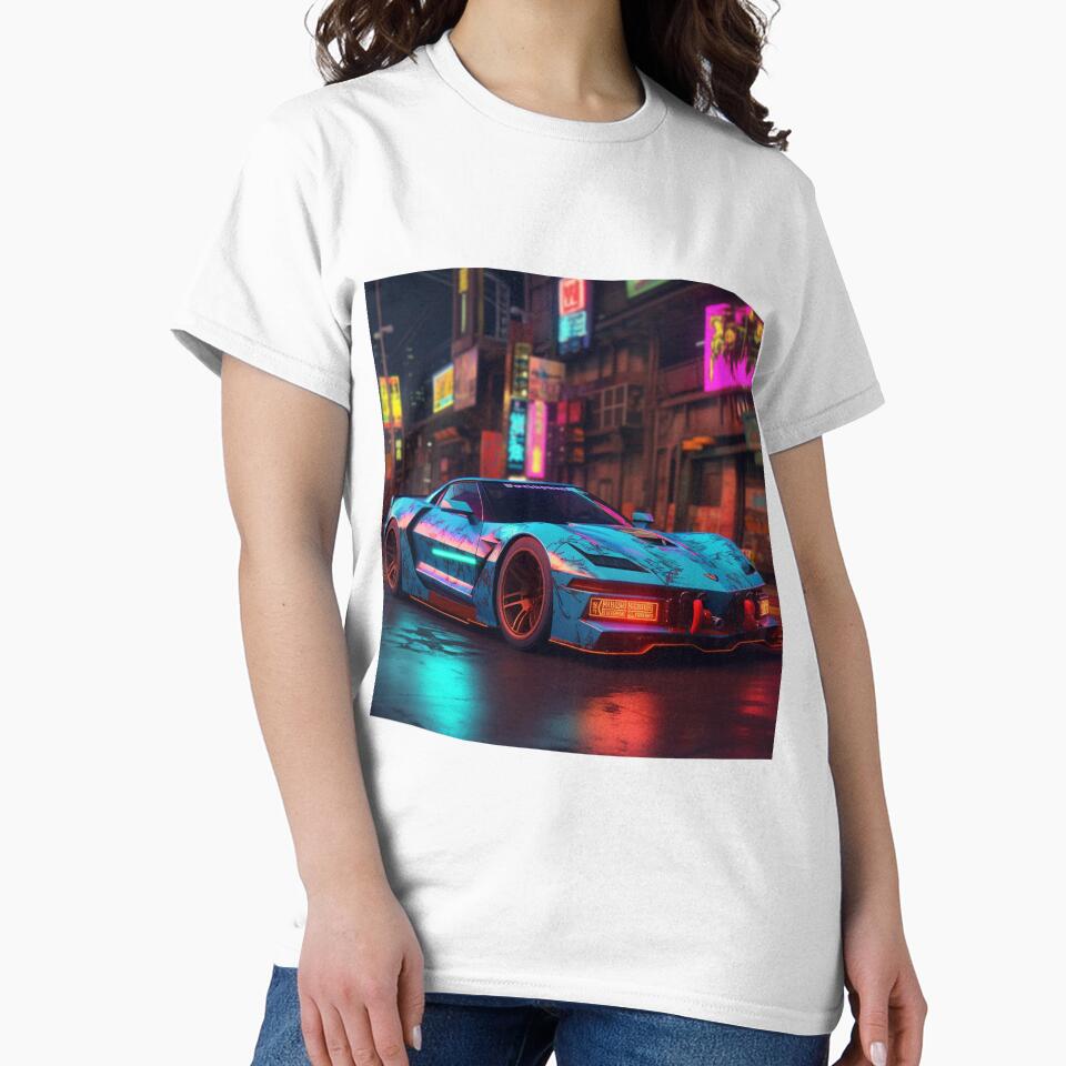 Cyberpunk Corvette 2 by santhiWalken T-Shirts, Hoodie, Sweatshirt | BlankRebels.com (Image 2)