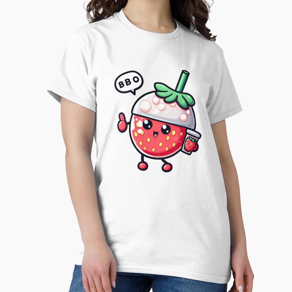 strawberry disguised as a bubble tea milk tea by SaraDatCool T-Shirts, Hoodie, Sweatshirt | BlankRebels.com (Image 2)