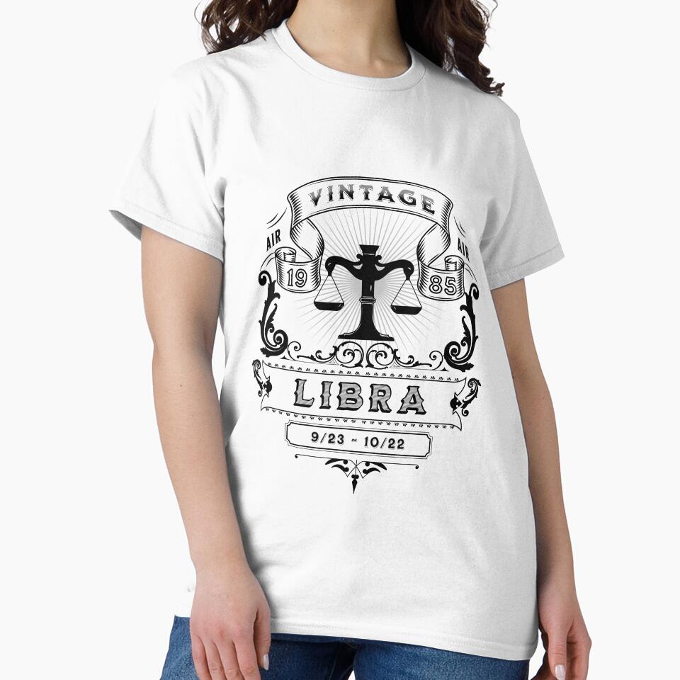 The Zodiac Sign of Libra Black and White 1985 by rhombusOnion T-Shirts, Hoodie, Sweatshirt | BlankRebels.com (Image 2)