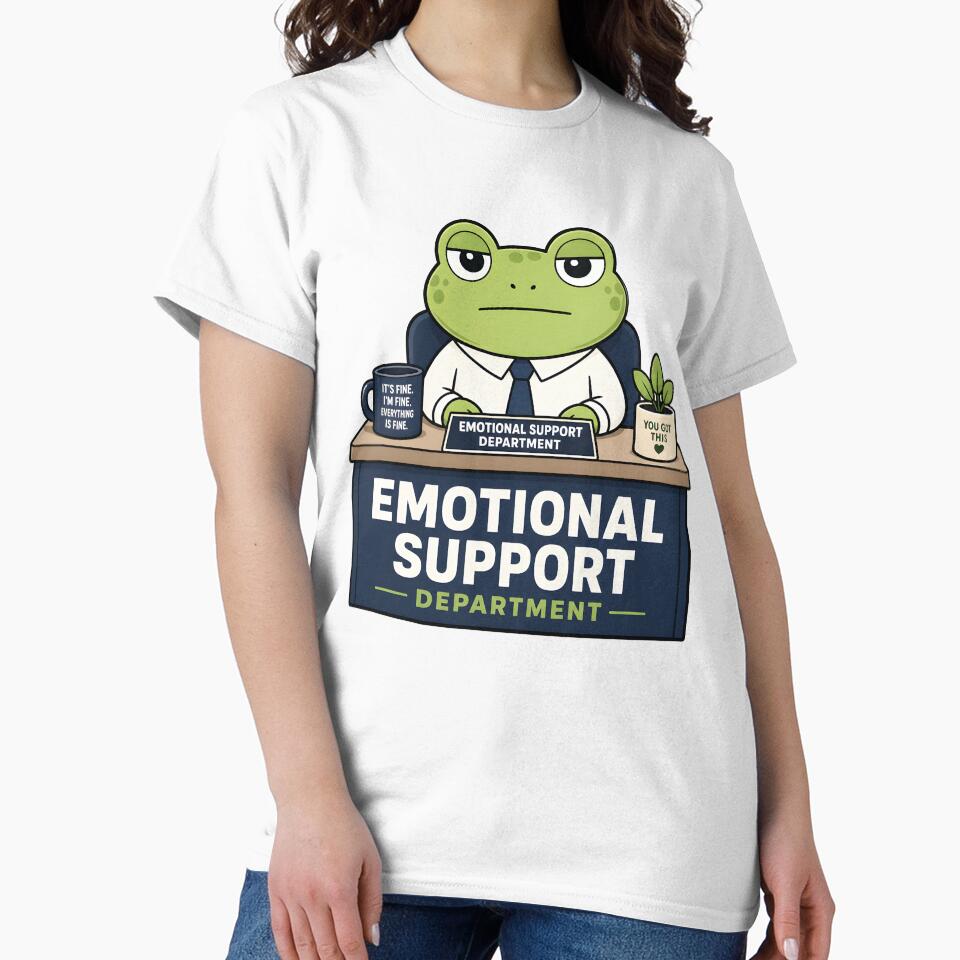 Emotional Support Department Frog Shirt – Funny Corporate Office Frog Humor Design by  Artistry in Motion by MADsrecreation