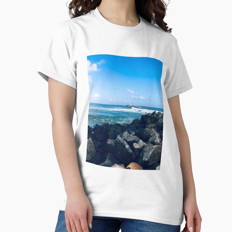 Beautiful ocean view with rocks by NishanthiKG T-Shirts, Hoodie, Sweatshirt | BlankRebels.com (Image 2)