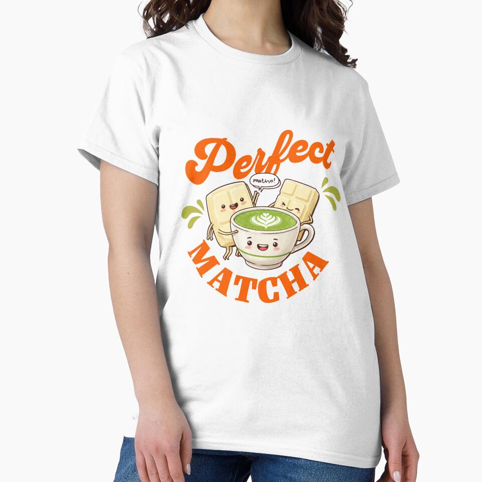Perfect Matcha – Cute Matcha Latte & White Chocolate Kawaii T-Shirt T-Shirt by urvithedesign Hoodie, Sweatshirt (Image 2)