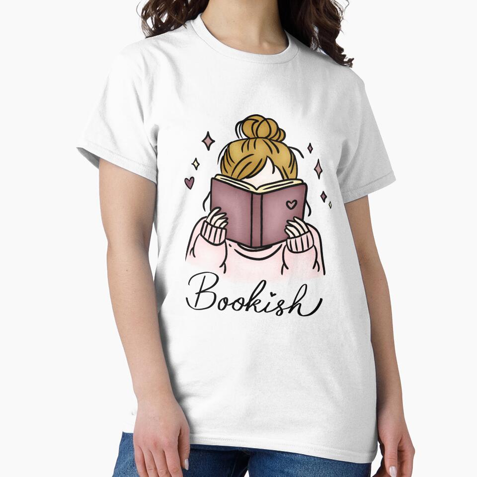 Bookish Girl Reading Cozy Books | Booktok Reader Aesthetic Illustration by VirtualLexi T-Shirts, Hoodie, Sweatshirt (Image 2)