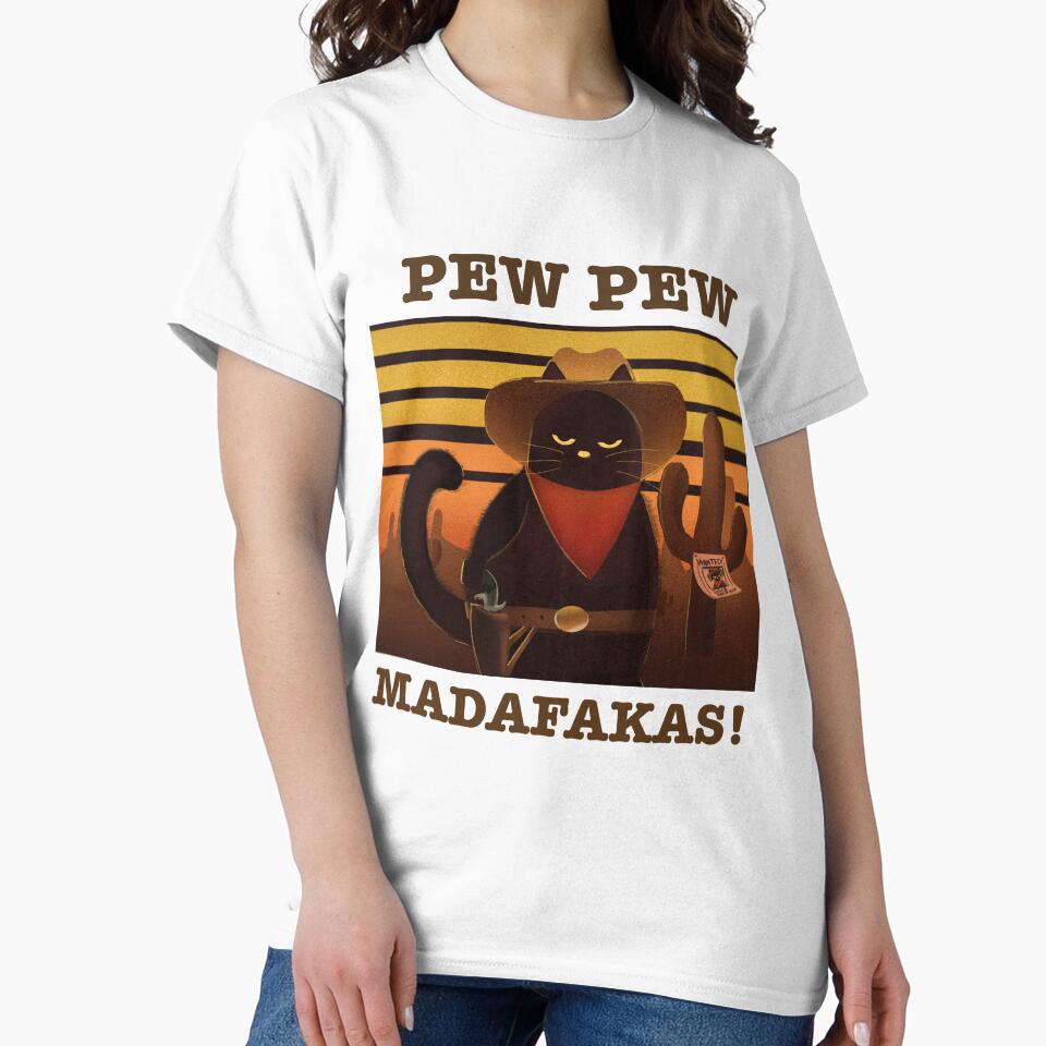 Pew pew madafakas angry black cat by TDesertfox T-Shirts, Hoodie, Sweatshirt | BlankRebels.com (Image 2)