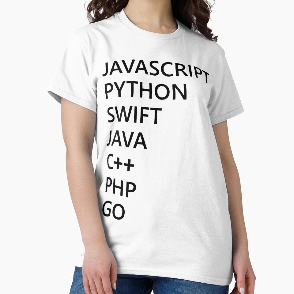 Programming Language Javascript Python Swift C++ Php Go For Programmer Coder Developer by AJAD212 T-Shirts,... (Image 2)