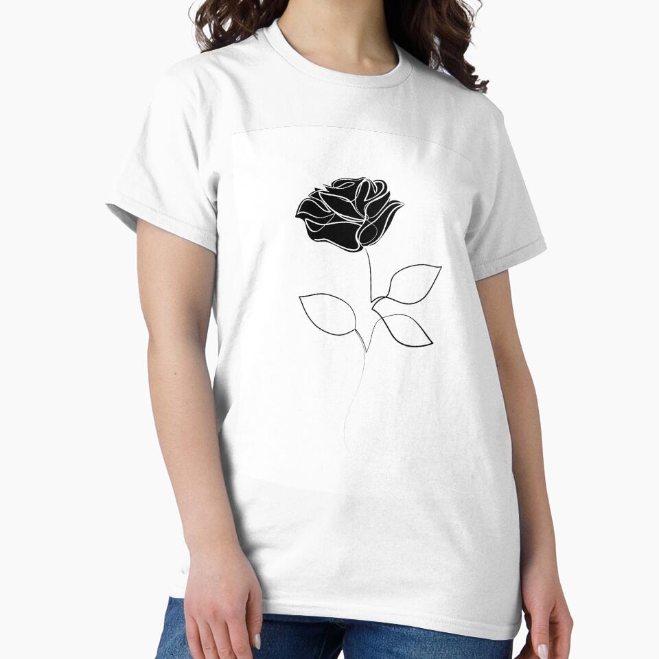 Black rose - Minimal line art by InspiRin T-Shirts, Hoodie, Sweatshirt | BlankRebels.com (Image 2)