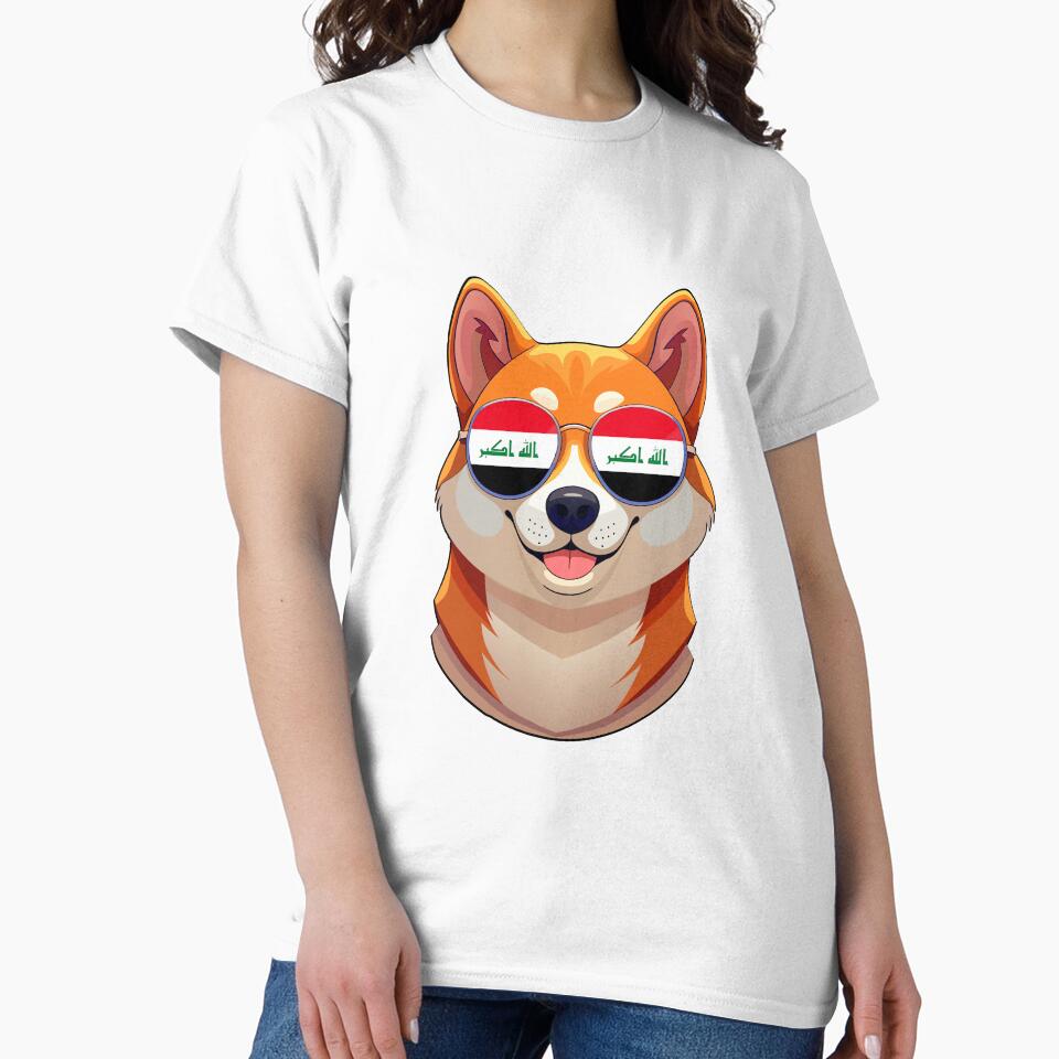 Vintage Patriotic Shiba Inu Iraqi Flag by DreamBrushy