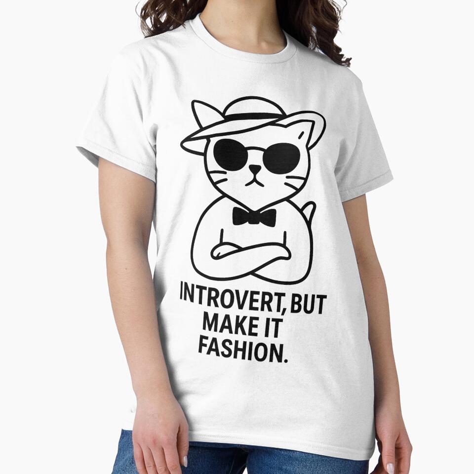 INTROVERT, BUT MAKE IT FASHION – Cozy Hoodie & T-shirts for Remote Workers – Aesthetic Minimalist Design by... (Image 2)