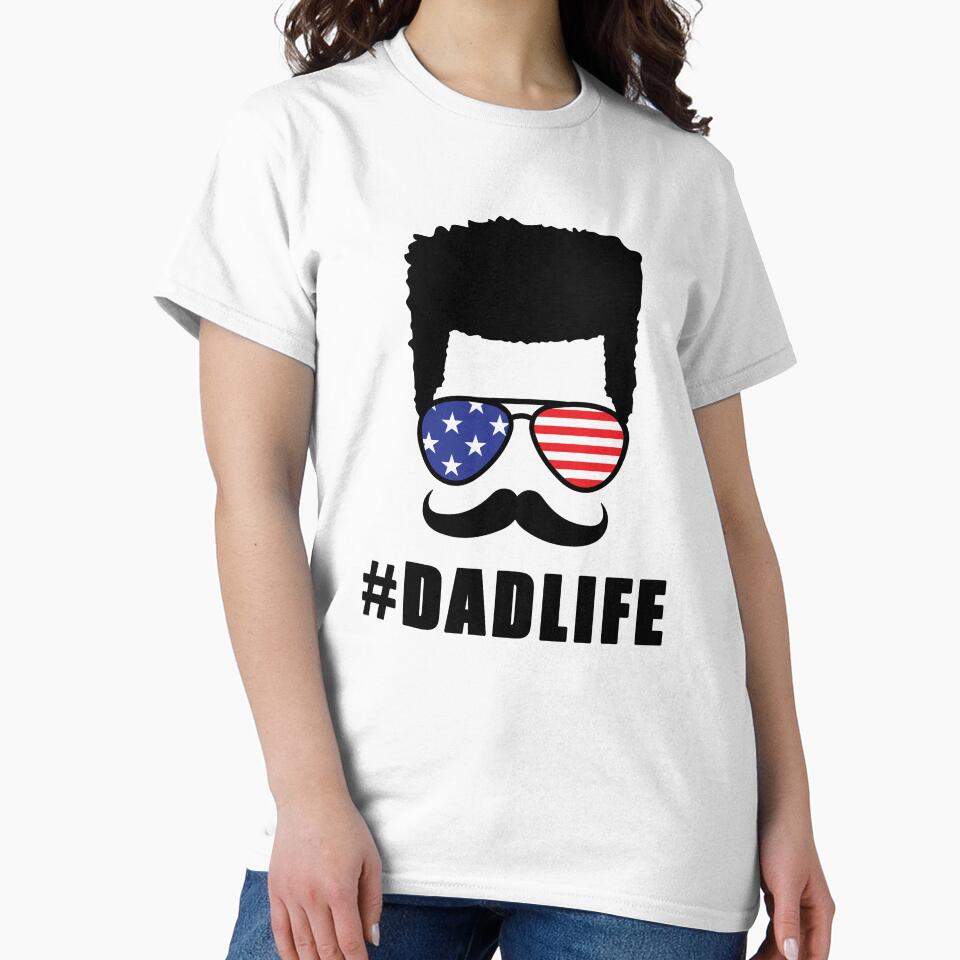 Dad Life with 4th of July Sunglasses American Flag by manzee T-Shirts, Hoodie, Sweatshirt | BlankRebels.com (Image 2)