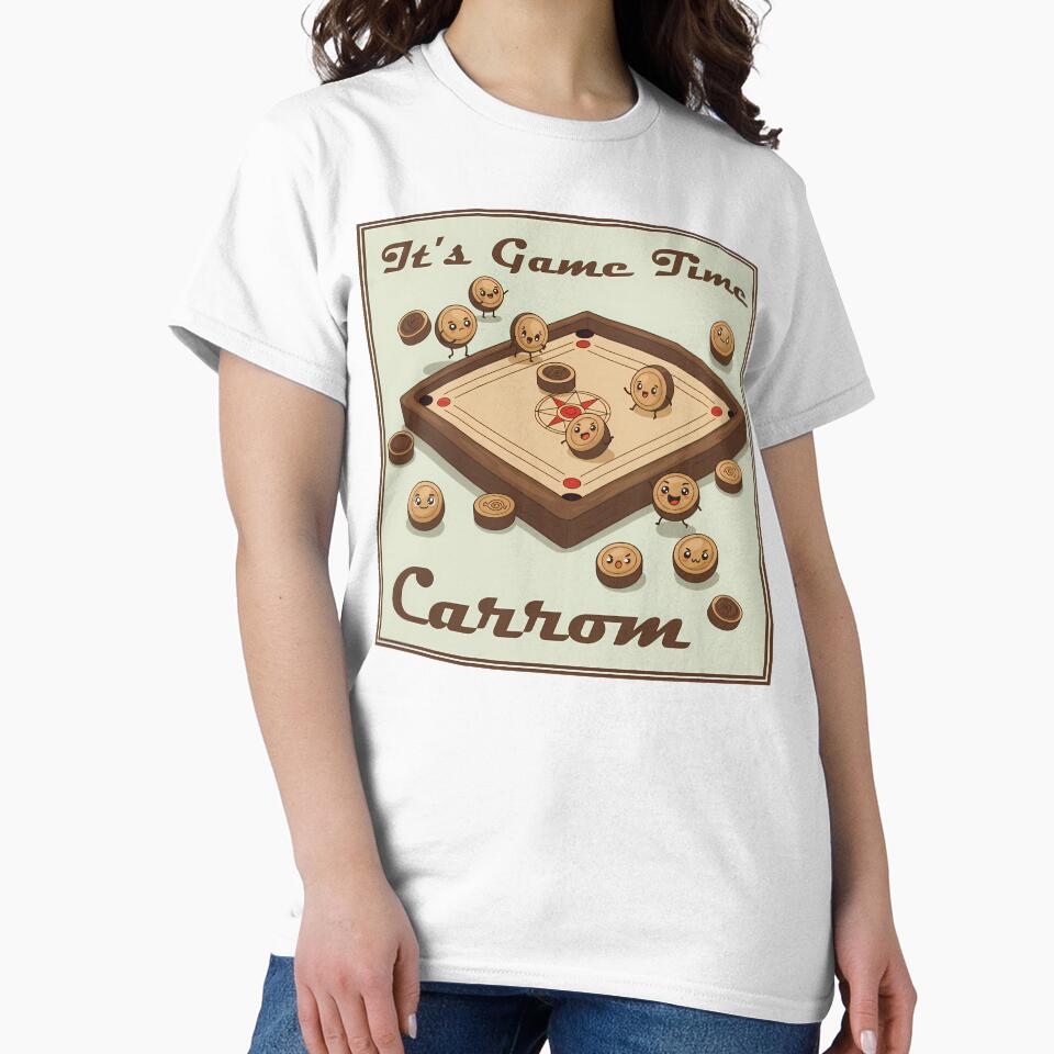 It’s Game Time – Cute Carrom Cartoon Design, Kawaii Style by InkoraLab T-Shirts, Hoodie, Sweatshirt (Image 2)
