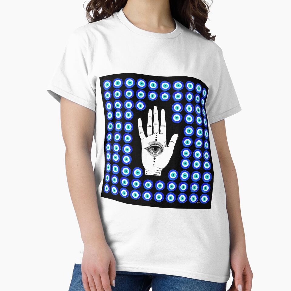 Hamsa Hand Evil Eye on black by laurabethlove T-Shirts, Hoodie, Sweatshirt | BlankRebels.com (Image 2)