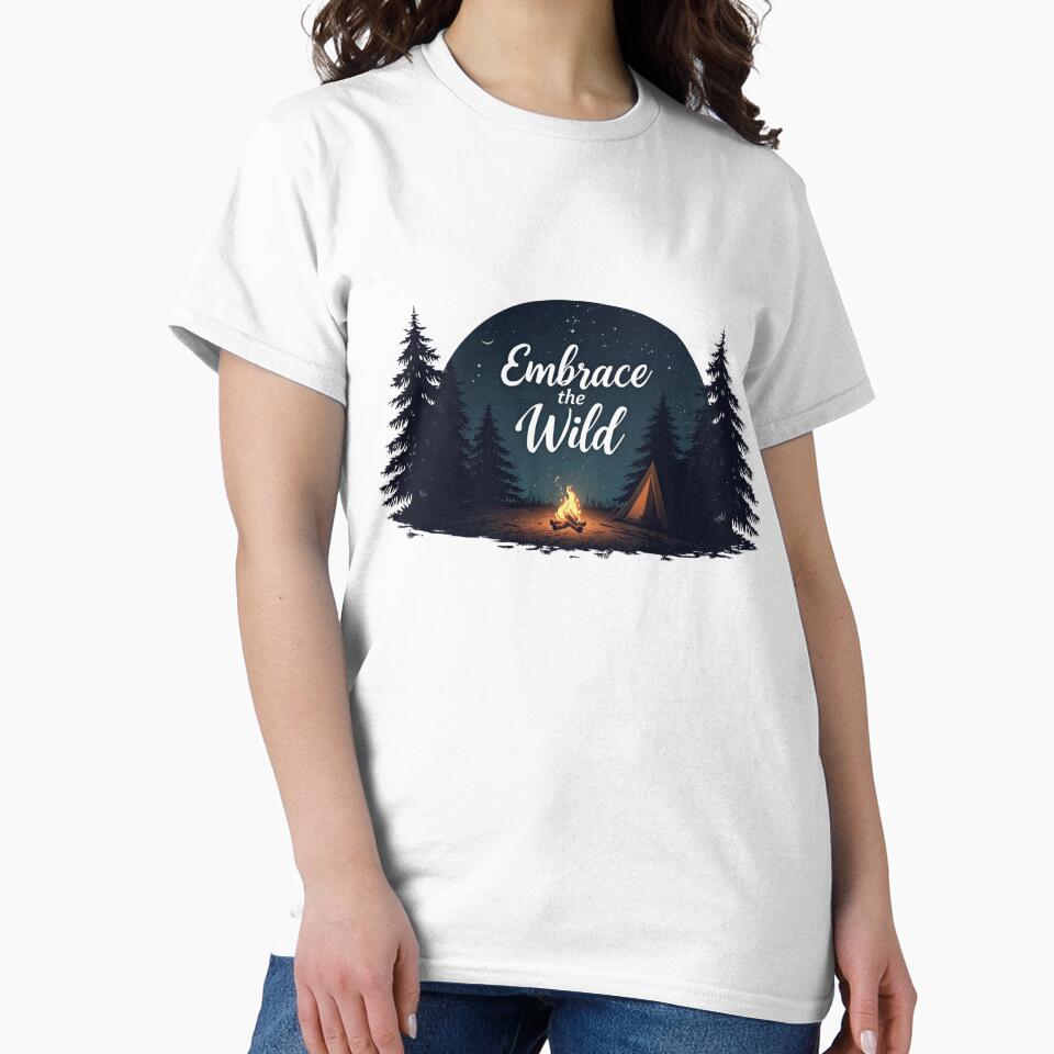 Embrace the Wild Campfire Adventure T-Shirt | Camping Hoodie by Falconwolf