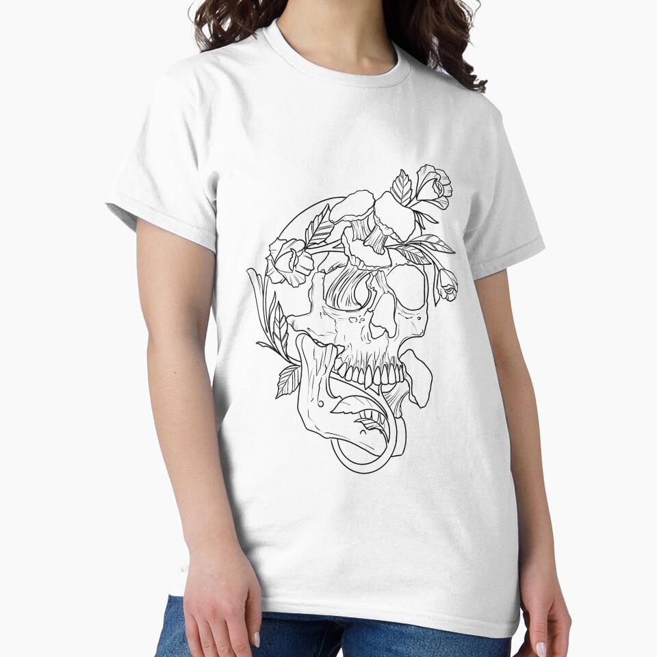 Tattoo style graphic skull by skinartist2002 T-Shirts, Hoodie, Sweatshirt | BlankRebels.com (Image 2)