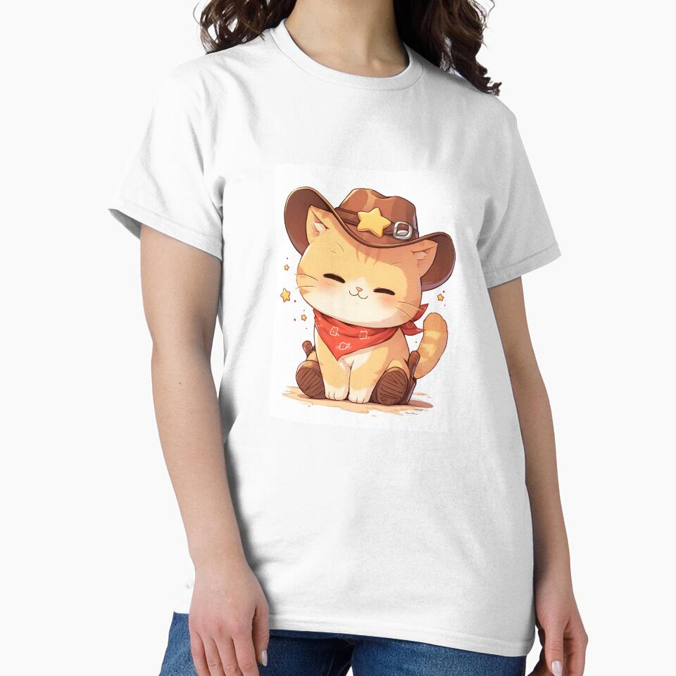 Cute Cat With Cowboy Hat by CoolMantras T-Shirts, Hoodie, Sweatshirt | BlankRebels.com (Image 2)