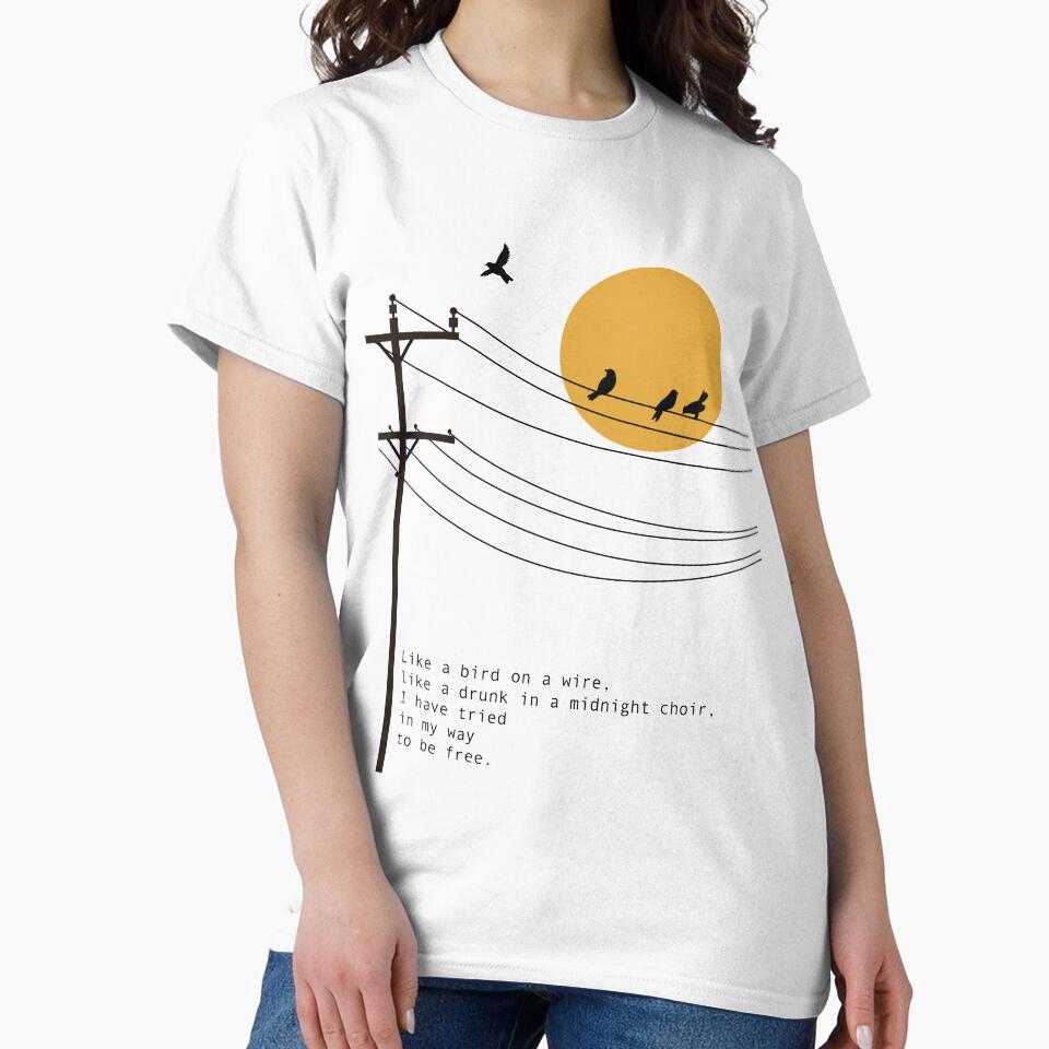 Leonard Cohen Bird on a Wire poetry art by PrintsBySadie