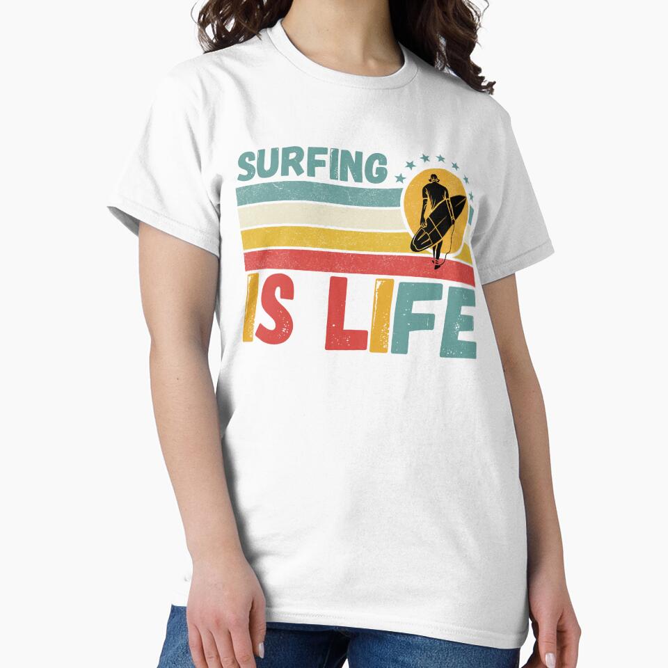 Surfing Is Life Surfing Lover Vintage by Nicet-shirt1