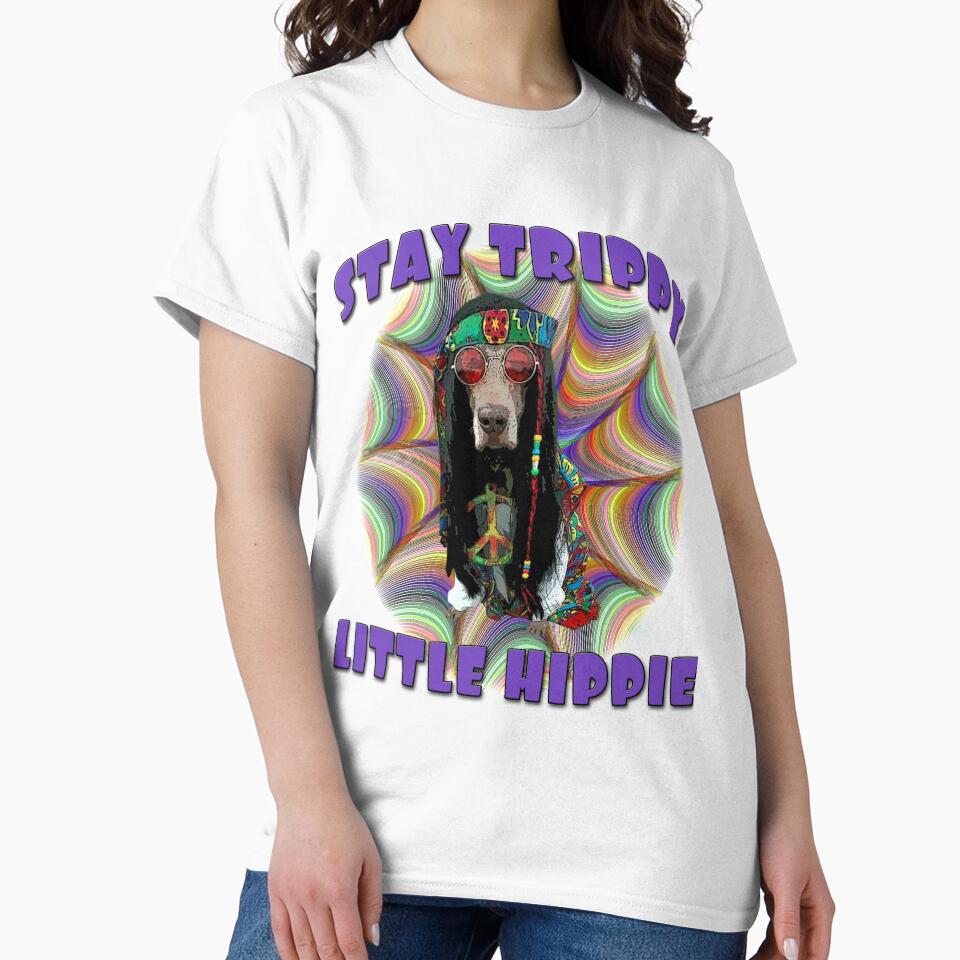 Funny High Hippie Dog Stay Trippy Little Hippie Rainbow by UniQueensShop T-Shirts, Hoodie, Sweatshirt (Image 2)