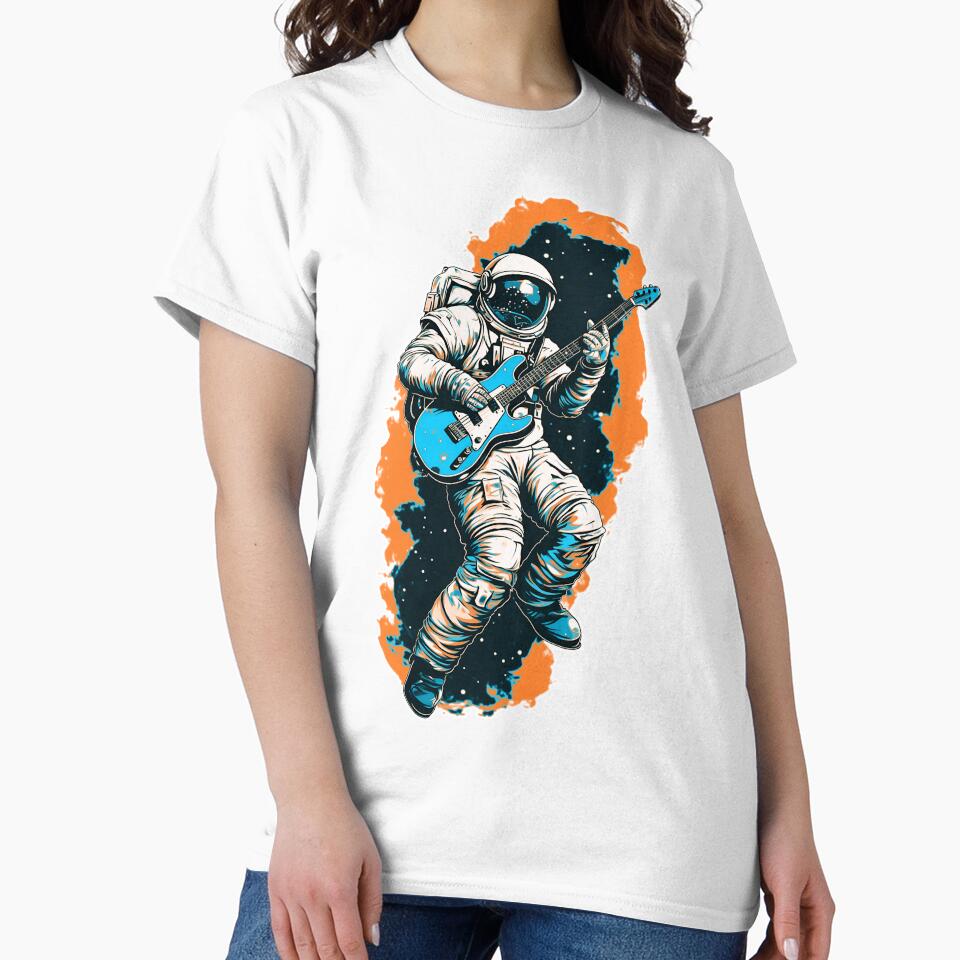 Astronaut with guitar in space by SketchyPedals T-Shirts, Hoodie, Sweatshirt | BlankRebels.com (Image 2)