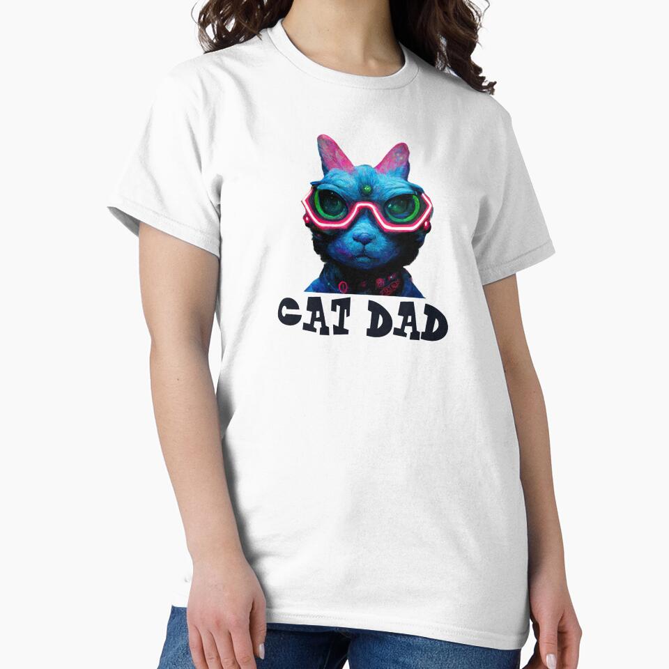 funky neon cat dad aesthetic meme by cocomelon168 T-Shirts, Hoodie, Sweatshirt | BlankRebels.com (Image 2)