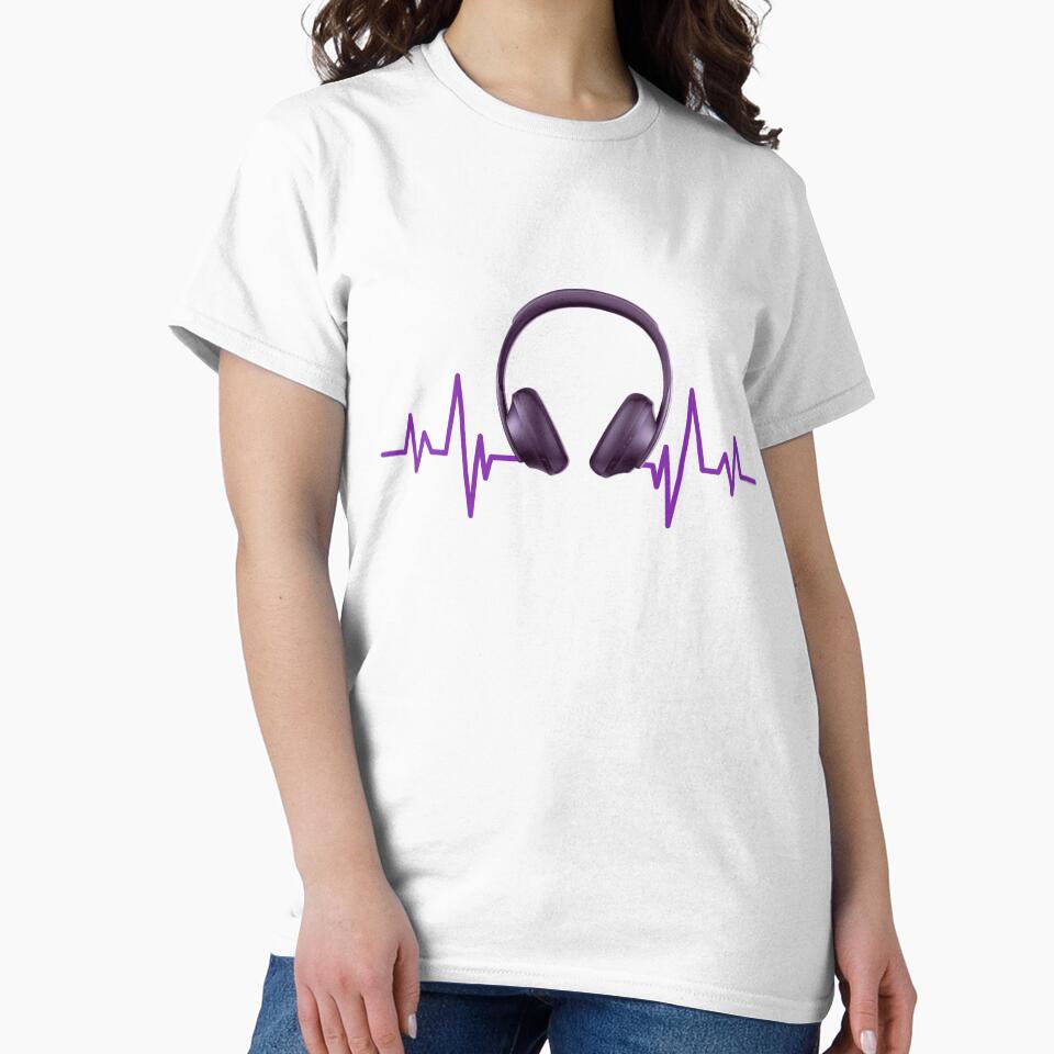 Music is Life Headphones & Pulse Cool Music Lover Soundwave by Ceramic Scripture T-Shirts, Hoodie, Sweatshirt (Image 2)