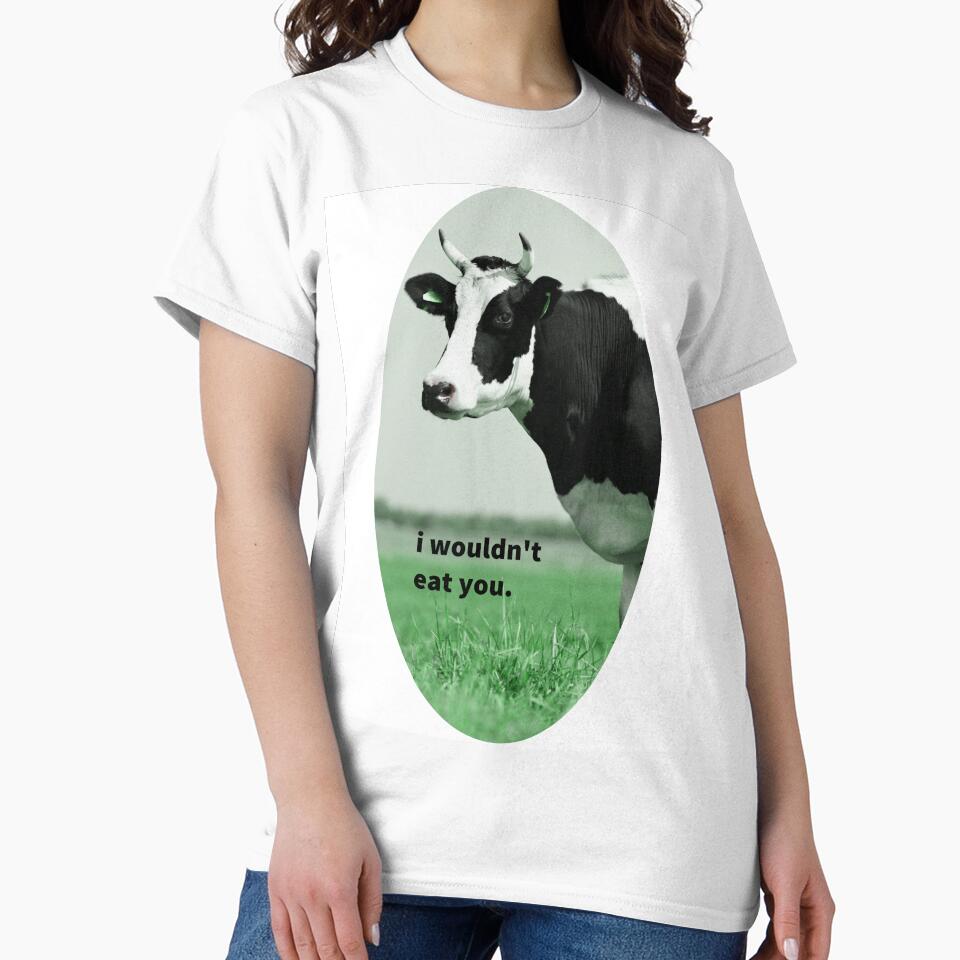 Vegan Cow Says "I Wouldn't Eat You!" by Lori  Rosen T-Shirts, Hoodie, Sweatshirt | BlankRebels.com (Image 2)