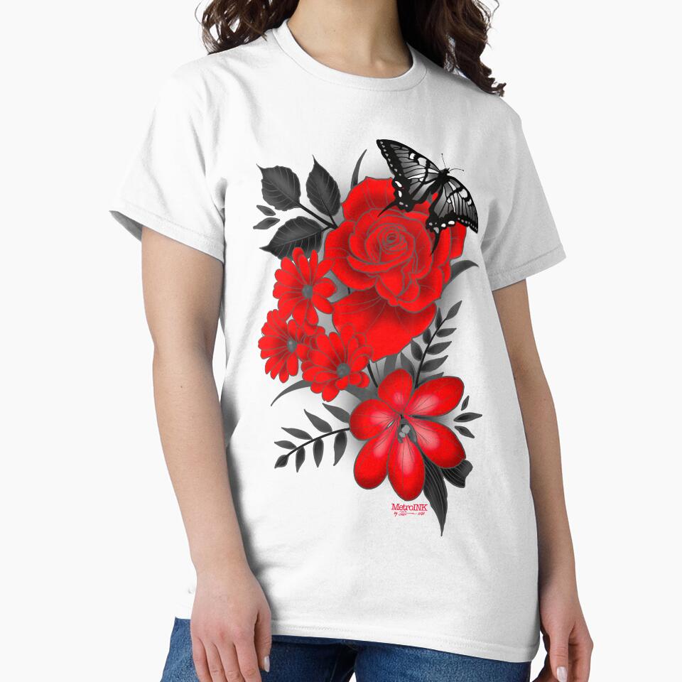 Flores Rojas by MetroInk T-Shirts, Hoodie, Sweatshirt | BlankRebels.com (Image 2)
