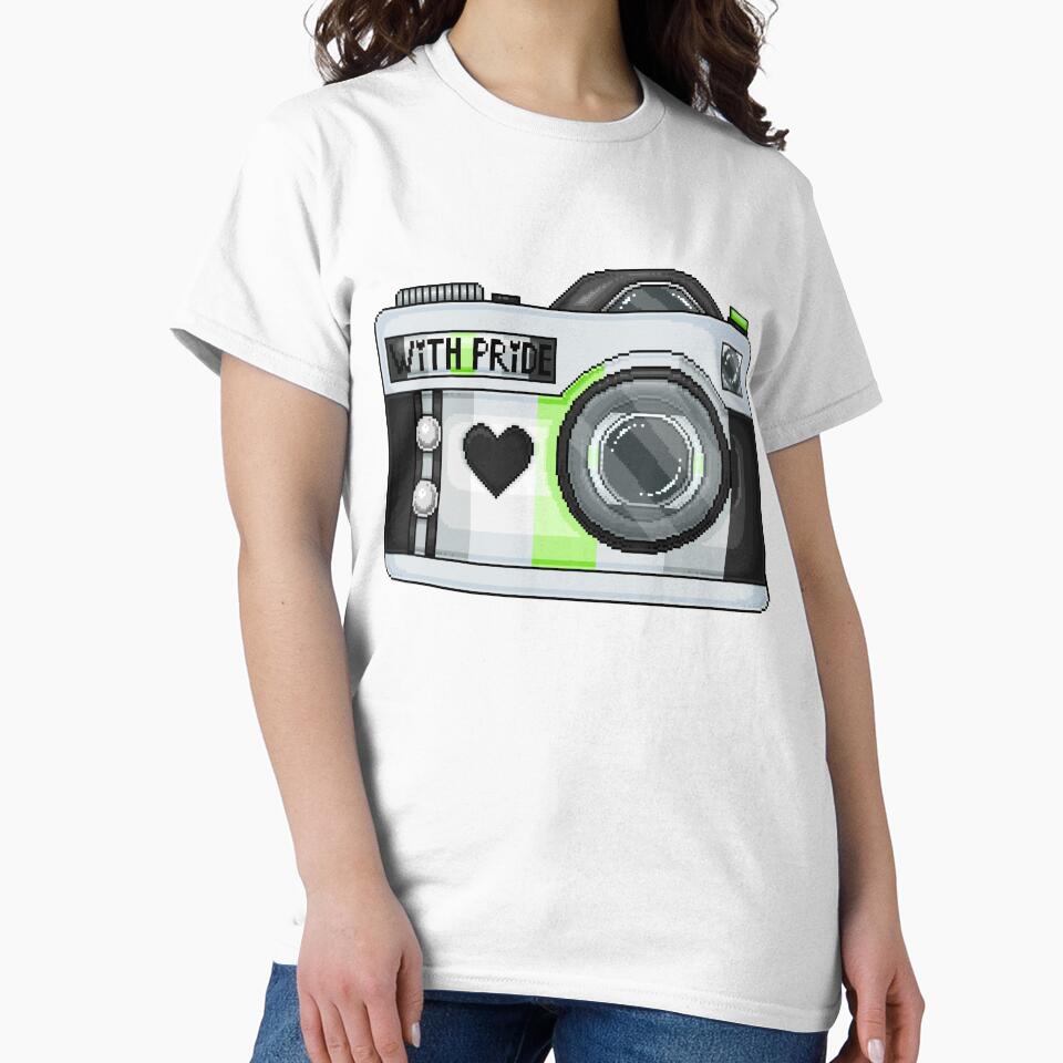Agender Pride Pixel Camera T-Shirts, Hoodie, Sweatshirt