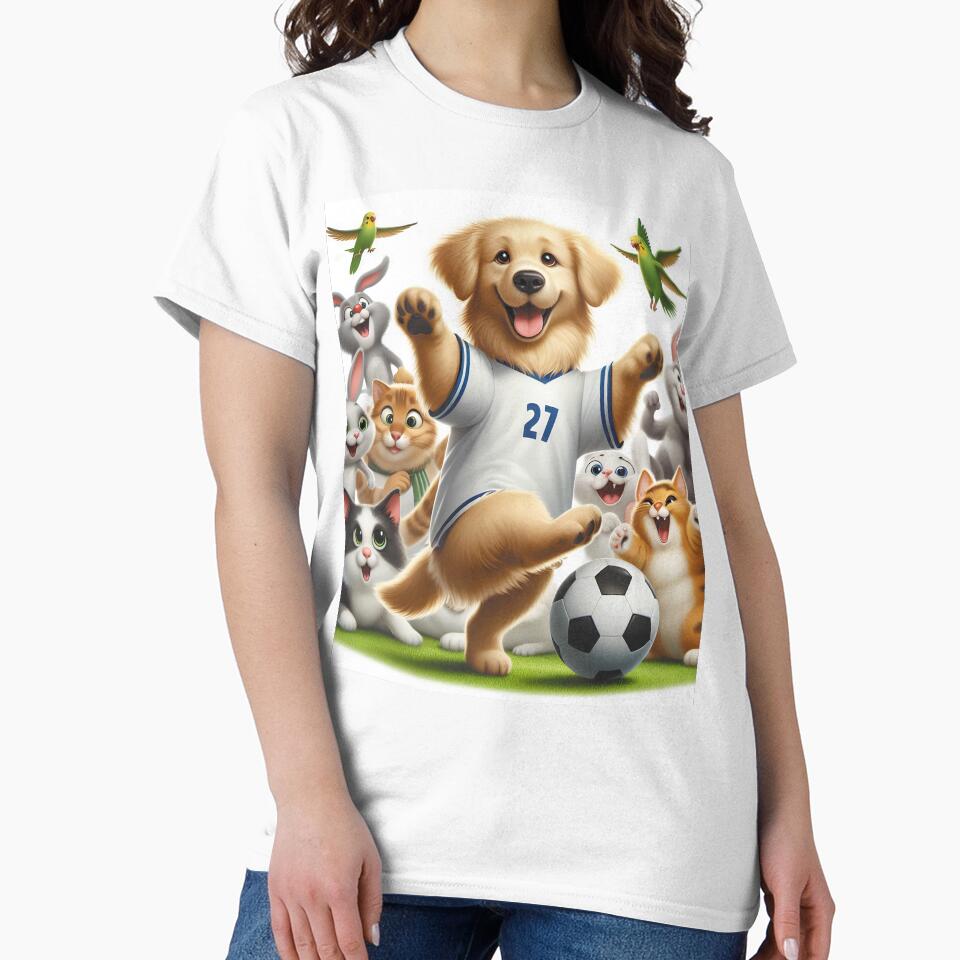 Funny Animals Playing Soccer Football Team, Kids Sports Animal Lover Gift by E.D.CH designs.
