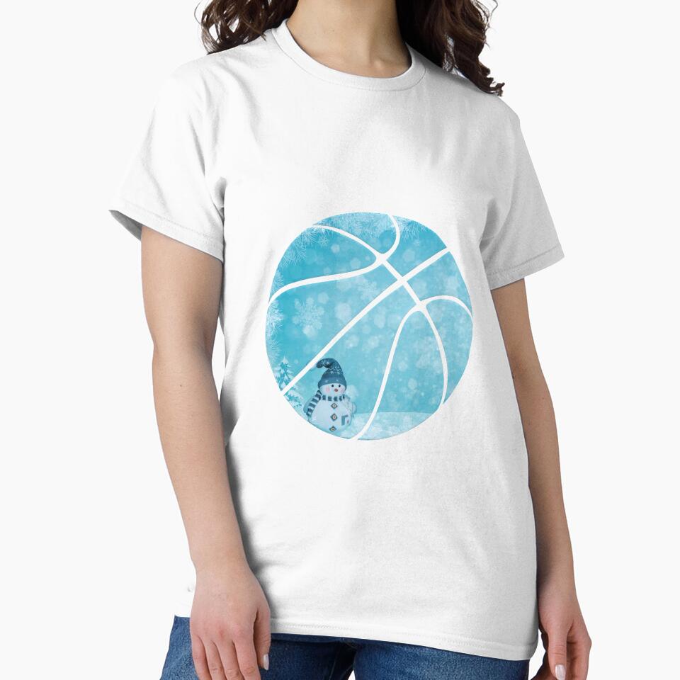 Abstract Basketball Design - Motivational Sports - Winter Snow Christmas Snowman by Gaming x Sports T-Shirts,... (Image 2)