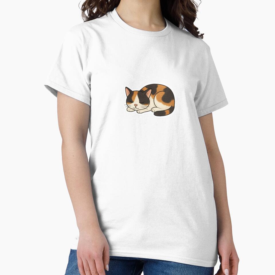 Calico Cat Sleeping by jensenlovescats T-Shirts, Hoodie, Sweatshirt | BlankRebels.com (Image 2)