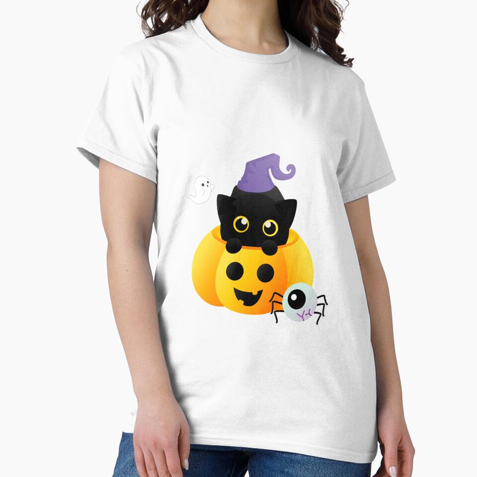 Spooky Pumpkin Cat , Cute Pumpkin Cat by Freedesign-home T-Shirts, Hoodie, Sweatshirt | BlankRebels.com (Image 2)