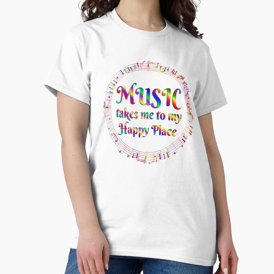 Music Takes Me to My Happy Place by CoolDoodles T-Shirts, Hoodie, Sweatshirt | BlankRebels.com (Image 2)