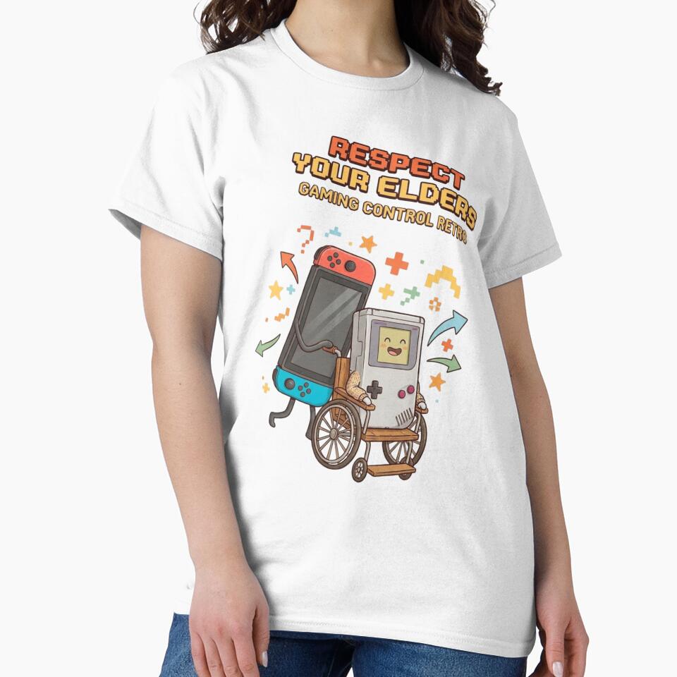 Respect Your Elders Gaming Control Retro - Funny 80s 90s Retro Gamer Gift by One More T-shirt Hoodie, Sweatshirt (Image 2)