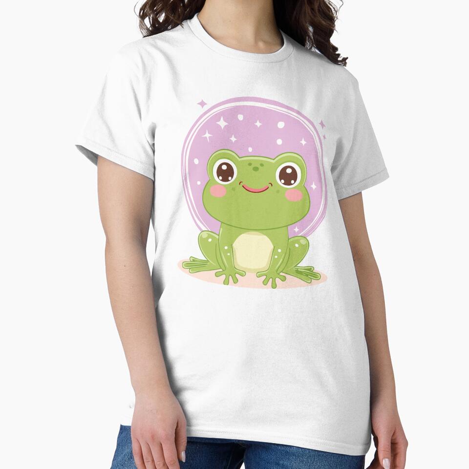 Kawaii Frog – Cute Green Frog Art by Rocamisetas T-Shirts, Hoodie, Sweatshirt | BlankRebels.com (Image 2)