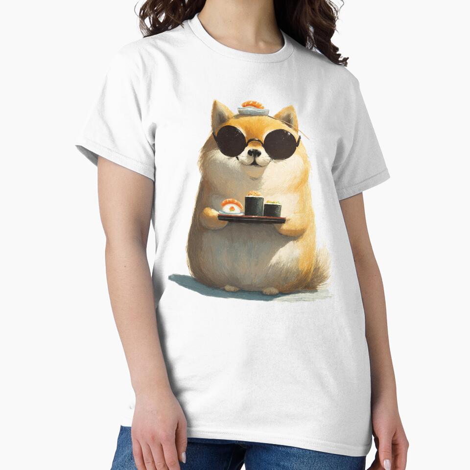 Sushi Pomeranian – Cute Fluffy Dog Serving Nigiri by Beachy Beasts T-Shirts, Hoodie, Sweatshirt | BlankRebels.com (Image 2)