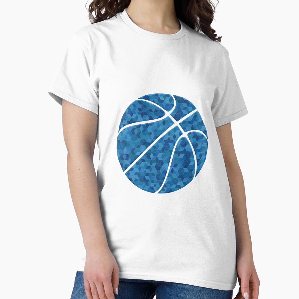Abstract Basketball Design - Motivational Sports - Geometric Blue by Gaming x Sports T-Shirts, Hoodie, Sweatshirt (Image 2)