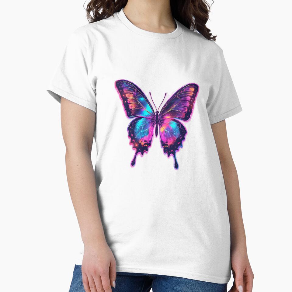 Neon Y2K Butterfly Aesthetic by blewwaffle T-Shirts, Hoodie, Sweatshirt | BlankRebels.com (Image 2)