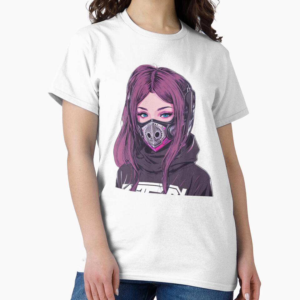 Masked cyberpunk girl by Viesii