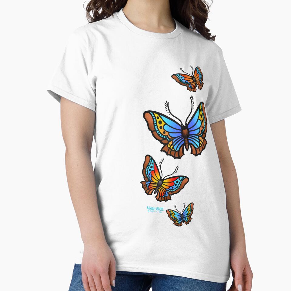 Trad Butterflies by MetroInk T-Shirts, Hoodie, Sweatshirt | BlankRebels.com (Image 2)