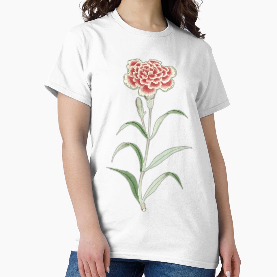 Carnation, hand drawn by Nadeshiko – May 1870–1880 by suewen T-Shirts, Hoodie, Sweatshirt | BlankRebels.com (Image 2)