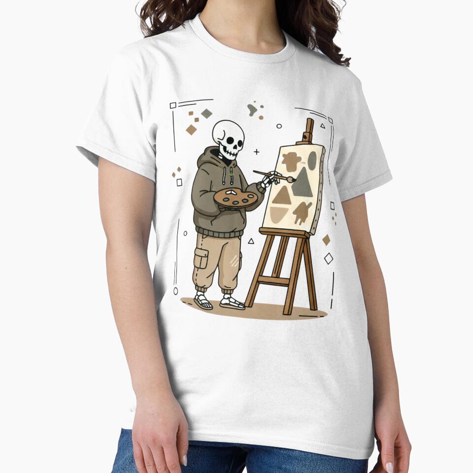 PAINTER | Minimalist Skeleton Streetwear Art by DEADLINE. T-Shirts, Hoodie, Sweatshirt | BlankRebels.com (Image 2)