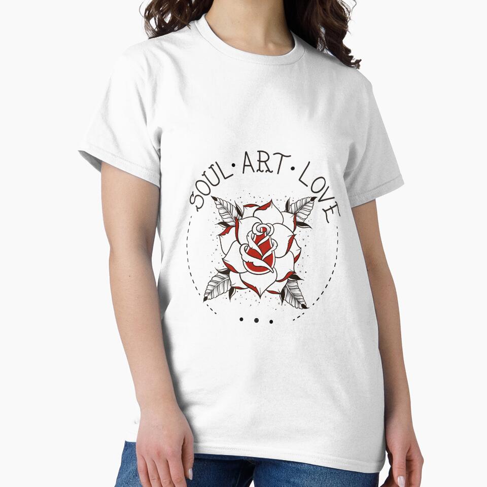 Old School Rose Tattoo by SoulArtLove T-Shirts, Hoodie, Sweatshirt | BlankRebels.com (Image 2)