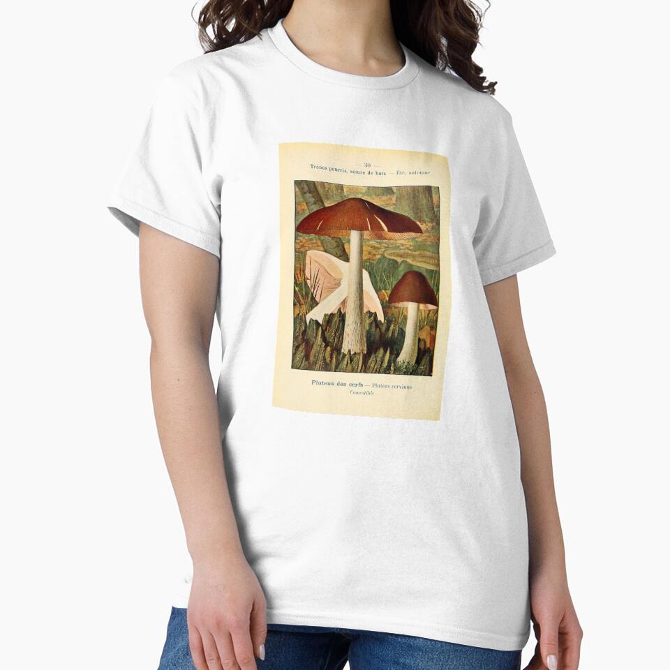 Vintage Illustration Brown and White Mushrooms by bookishneighbor T-Shirts, Hoodie, Sweatshirt | BlankRebels.com (Image 2)