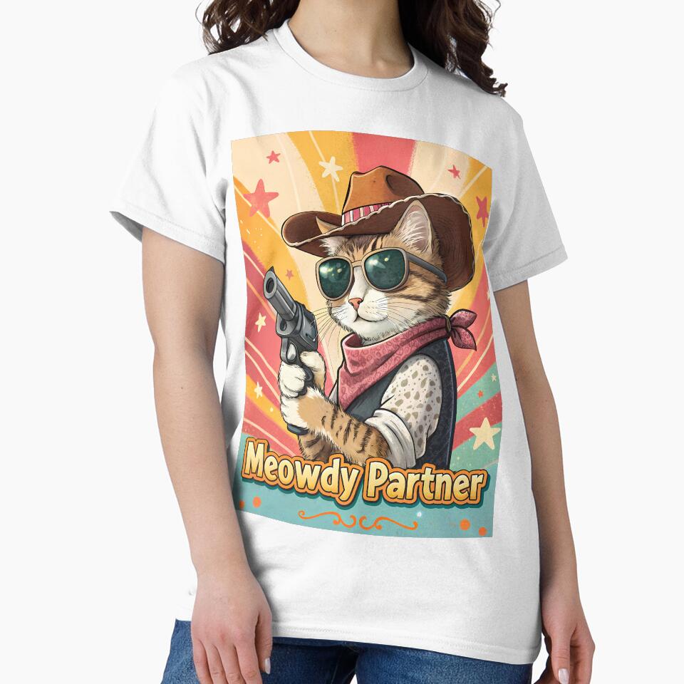 Vintage Meowdy Partner Cowboy Gift Mens Womens kid by upflame T-Shirts, Hoodie, Sweatshirt | BlankRebels.com (Image 2)