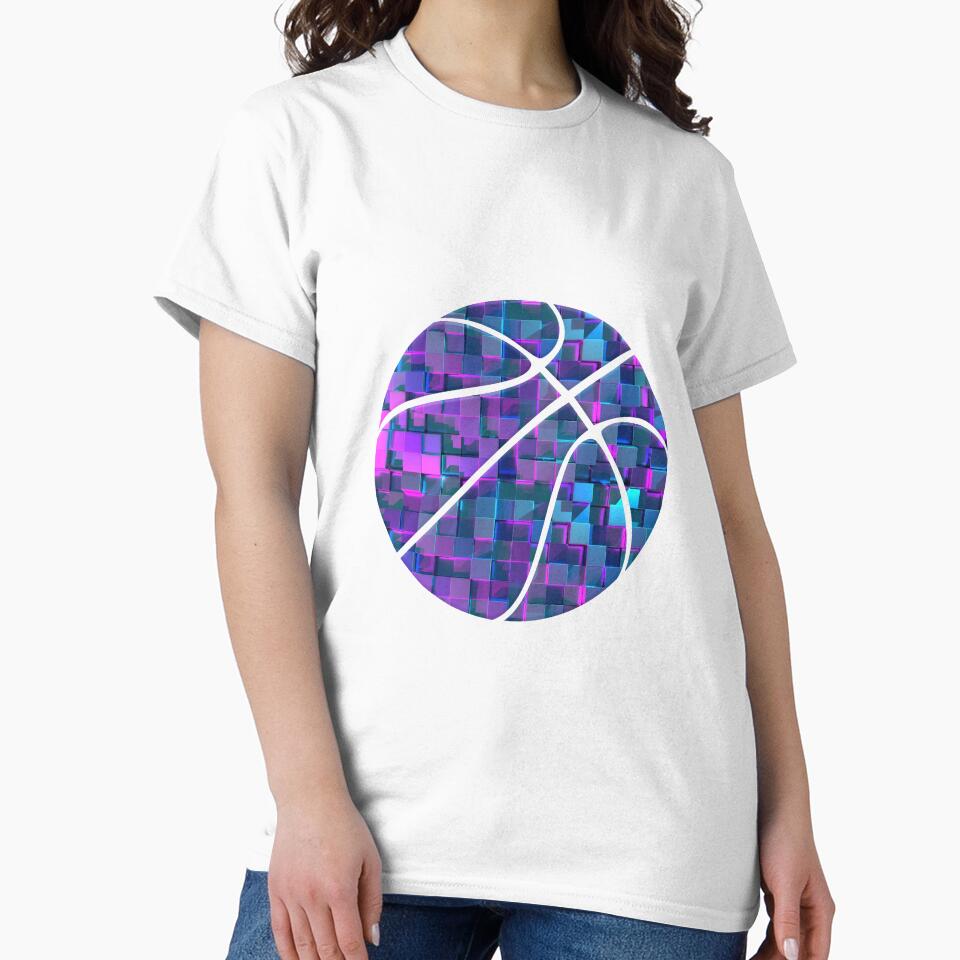 Abstract Basketball Design - Motivational Sports - Purple Blocks Pattern by Gaming x Sports T-Shirts, Hoodie,... (Image 2)