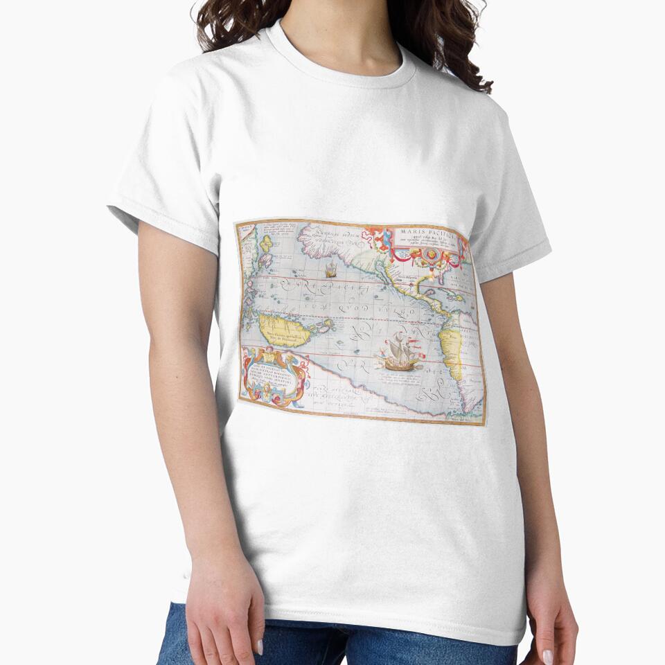 Vintage Map of The Pacific Ocean (1595) by BravuraMedia T-Shirts, Hoodie, Sweatshirt | BlankRebels.com (Image 2)